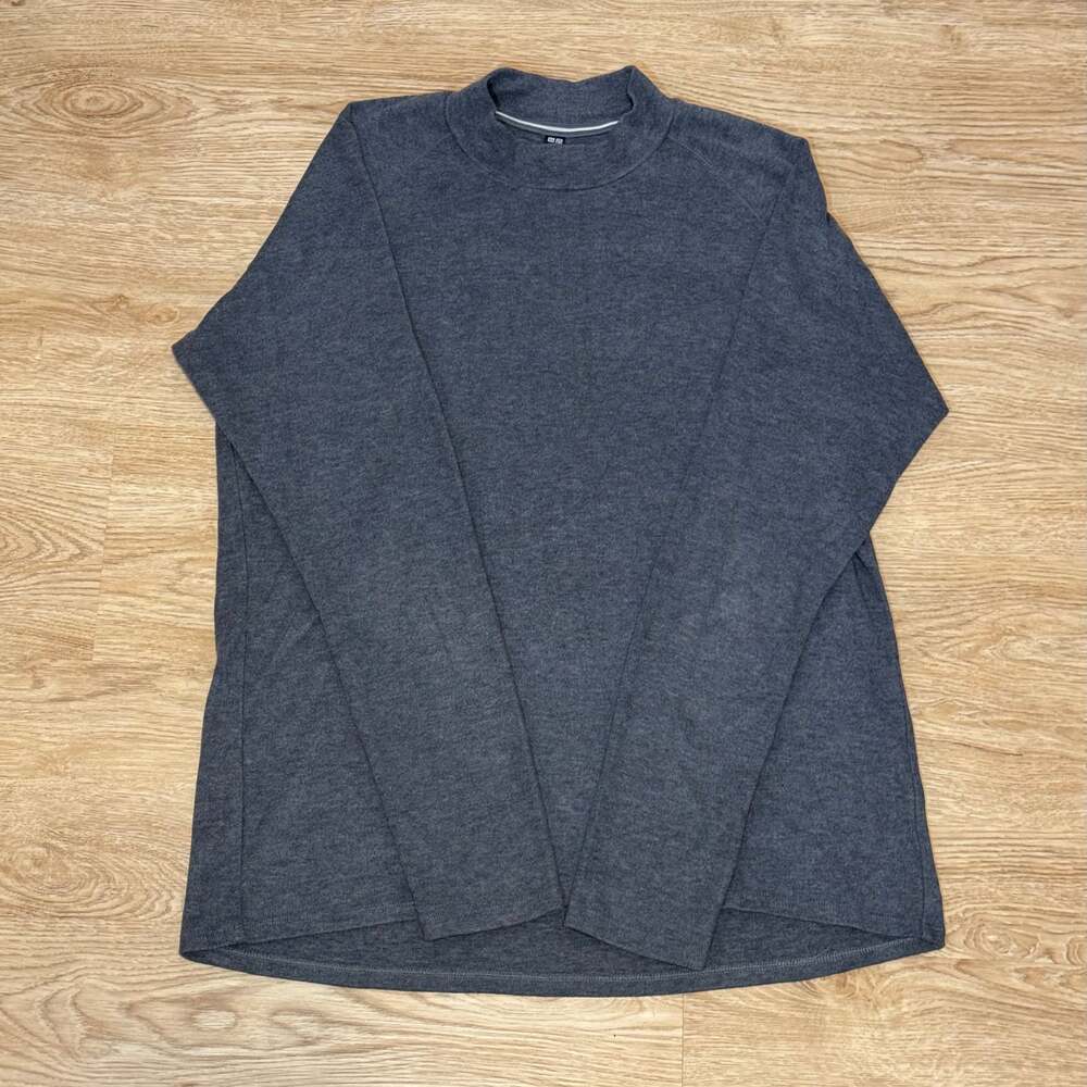 Uniqlo Brushed Cotton Mock Neck Long-Sleeve T-Shirt Size L